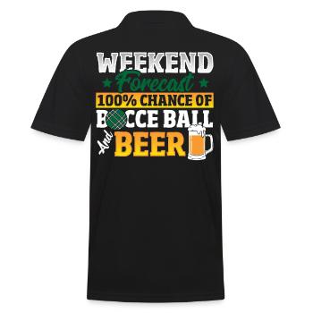 Prévisions du week-end 100% de chances de pétanque et de bière - Polo Homme - noir - Dos - Kai (181cm)
