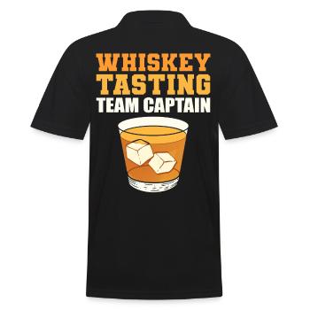 Whiskey Tasting Team Captain Whisky Tasting - Men's Polo Shirt - black - Back - Kai (181cm)