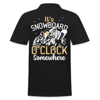 It's Snowboard O'Clock Somewhere Snowboarding - Männer Poloshirt - Schwarz - Hinten - Kai (181cm)