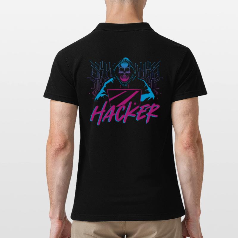 Hacker Hacking Computer Nerd Network Developer Männer Poloshirt