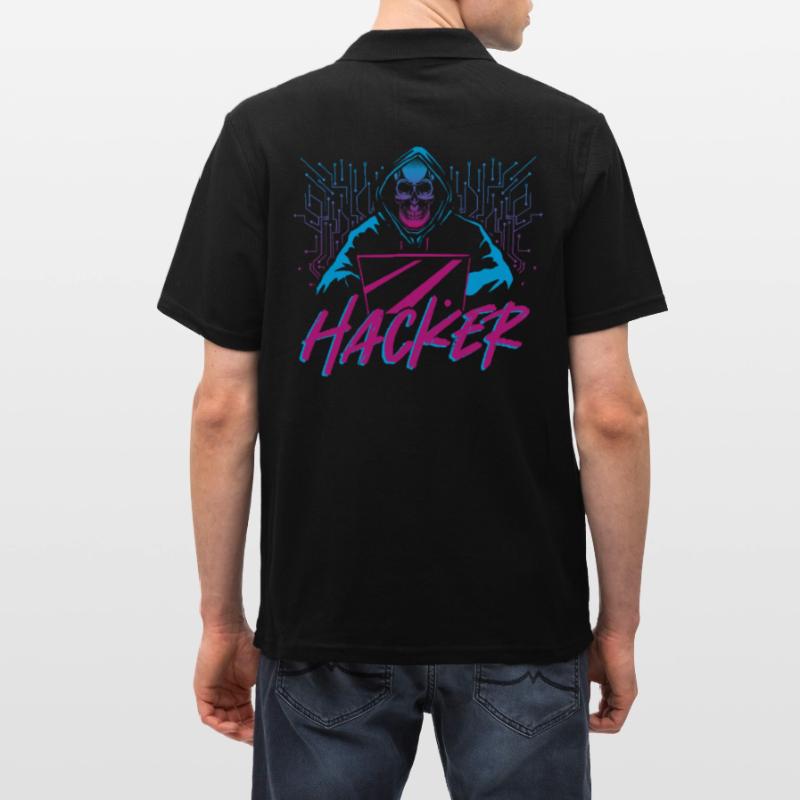 Hacker Hacking Computer Nerd Network Developer Männer Poloshirt