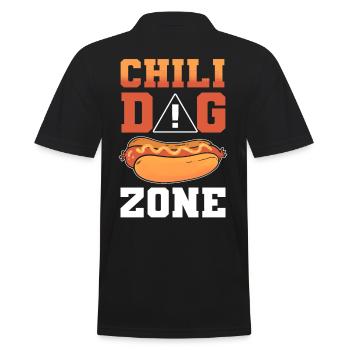 Chili Dog Zone Hotdog Chili Dog - Männer Poloshirt - Schwarz - Hinten - Kai (181cm)