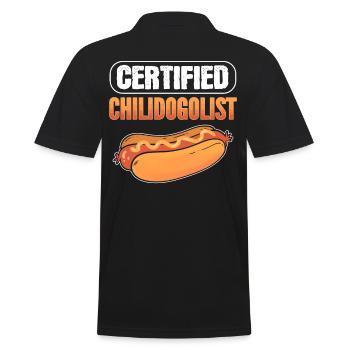 Certified Chilidogologist Hotdog Chili Dog - Männer Poloshirt - Schwarz - Hinten - Kai (181cm)