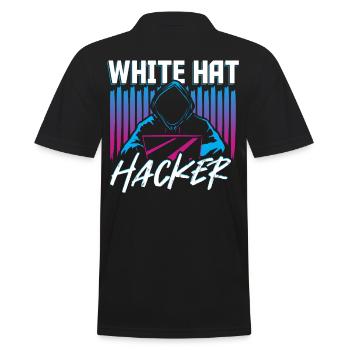White Hat Hacker Piratage Réseau Internet - Polo Homme - noir - Dos - Kai (181cm)