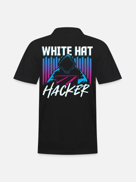 White Hat Hacker Hacking Internet Network - Männer Poloshirt - Schwarz