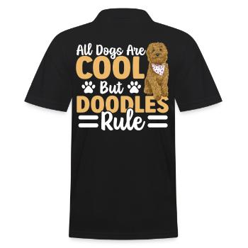 Tous les chiens sont cool mais les griffonnages règnent sur le gribouillage doré - Polo Homme - noir - Dos - Kai (181cm)
