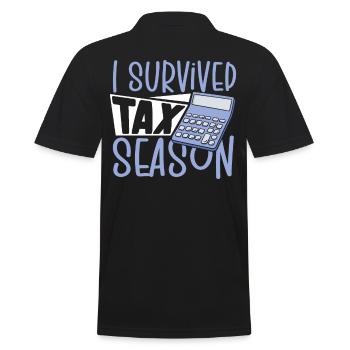 Tax Payment Audit I Survived Tax Season - Men's Polo Shirt - black - Back - Kai (181cm)