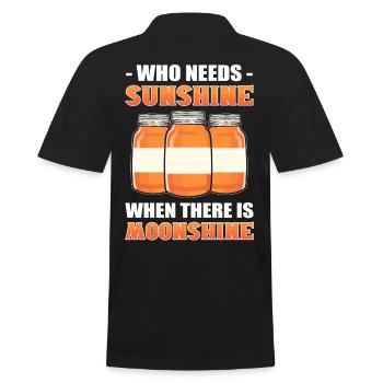 Who Needs Sunshine When There Is Moonshine - Men's Polo Shirt - black - Back - Kai (181cm)