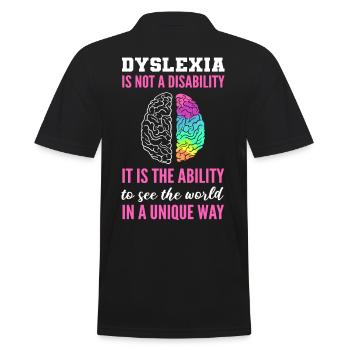 Dyslexia Awareness Dyslexia Warrior - Men's Polo Shirt - black - Back - Kai (181cm)