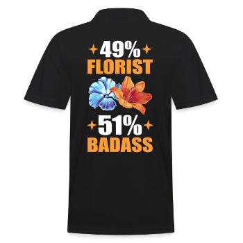 49% Florist 51% Badass Floristry Floral Flower - Männer Poloshirt - Schwarz - Hinten - Kai (181cm)