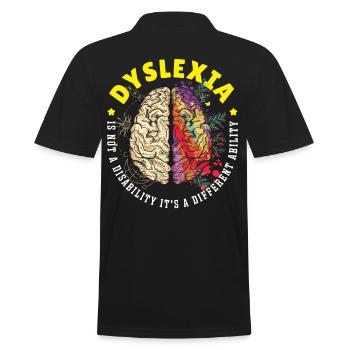 Dyslexia Is A Different Ability Dyslexia Awareness - Men's Polo Shirt - black - Back - Kai (181cm)