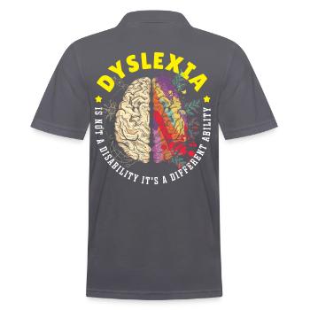 Dyslexia Is A Different Ability Dyslexia Awareness - Männer Poloshirt - Anthrazit - Hinten - Nico (186cm)