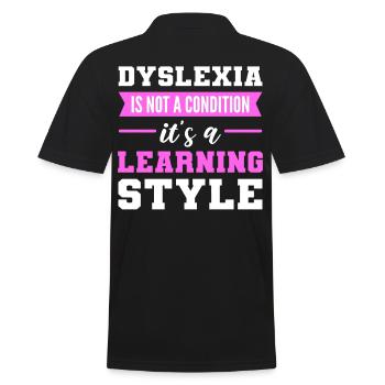 Dyslexia Is A Learning Style Dyslexia Awareness - Men's Polo Shirt - black - Back - Kai (181cm)