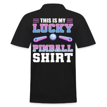 Ceci est mon Lucky Pinball Shirt Flipper Arcade - Polo Homme - noir - Dos - Kai (181cm)