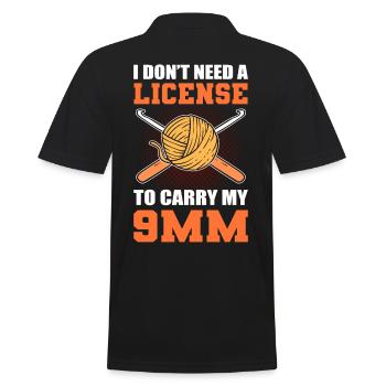 I Do Not Need A License To Carry My 9MM - Männer Poloshirt - Schwarz - Hinten - Kai (181cm)