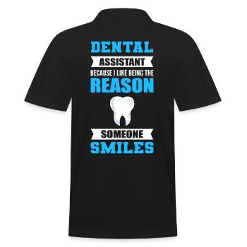 I Like Being The Reason Someone Smiles Dental - Männer Poloshirt - Schwarz - Hinten - Kai (181cm)