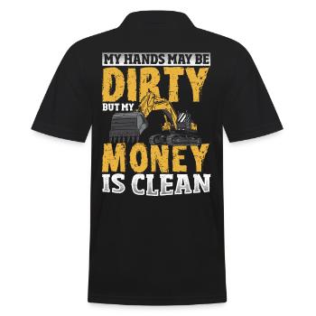 My Hands May Be Dirty But My Money Is Clean - Männer Poloshirt - Schwarz - Hinten - Kai (181cm)