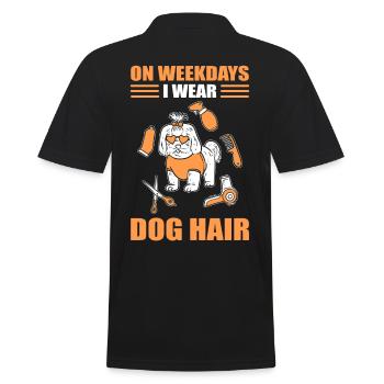En semaine, je porte un chien en poil de chien chien de toilettage - Polo Homme - noir - Dos - Kai (181cm)