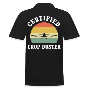 Certified Crop Duster Farting Joke Crop Dusting - Männer Poloshirt - Schwarz - Hinten - Kai (181cm)