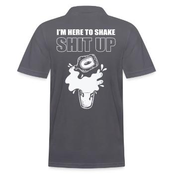 I'm Here To Shake Shit Up Barkeeper Mixologist - Männer Poloshirt - Anthrazit - Hinten - Nico (186cm)