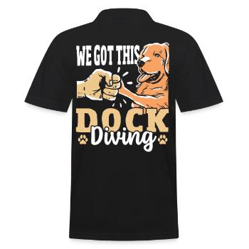 We Got This Dock Diving Dog Jumping - Men's Polo Shirt - black - Back - Kai (181cm)