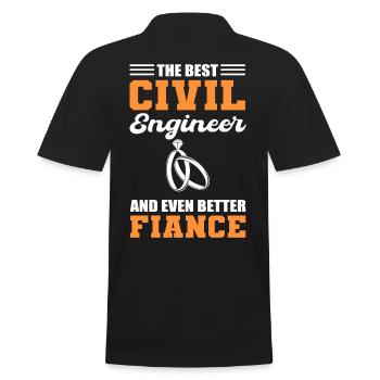 The Best Civil Engineer And Even Better Fiance - Men's Polo Shirt - black - Back - Kai (181cm)
