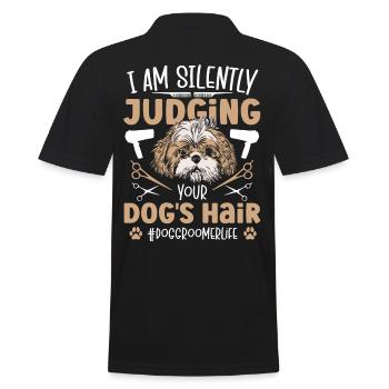 Je juge silencieusement le chien à poils de votre chien - Polo Homme - noir - Dos - Kai (181cm)