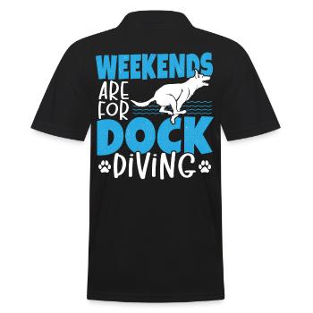Weekends Are For Dock Diving Dog Jumping - Men's Polo Shirt - black - Back - Kai (181cm)