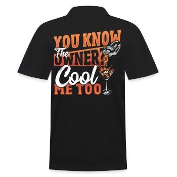 You Know The Owner? Cool Me Too Bartender - Men's Polo Shirt - black - Back - Kai (181cm)