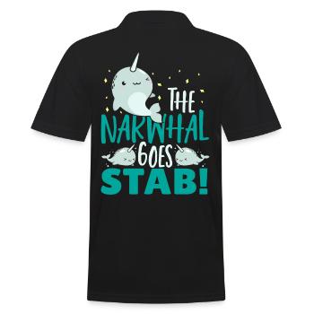 Le narval va poignarder! Licorne de narval de la mer - Polo Homme - noir - Dos - Kai (181cm)