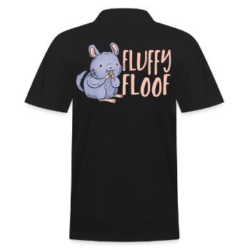 Fluffy Floof Chinchilla Mom - Men's Polo Shirt - black - Back - Kai (181cm)