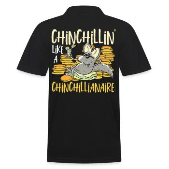 Chinchillin' Like A Chinchillianaire Chinchilla - Men's Polo Shirt - black - Back - Kai (181cm)