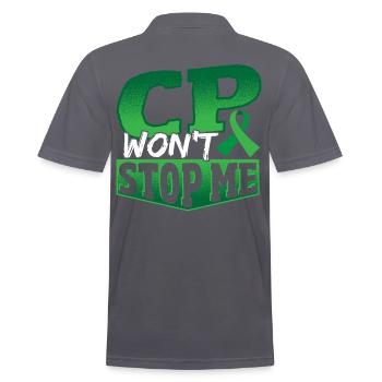 CP Won't Stop Me Cerebral Palsy Warrior Palsy - Männer Poloshirt - Anthrazit - Hinten - Nico (186cm)