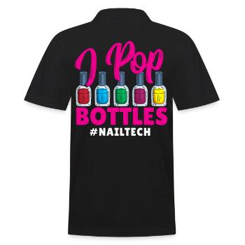 I Pop Bottles #NailTech Nail Manicure Tech Nail - Männer Poloshirt - Schwarz - Hinten - Kai (181cm)