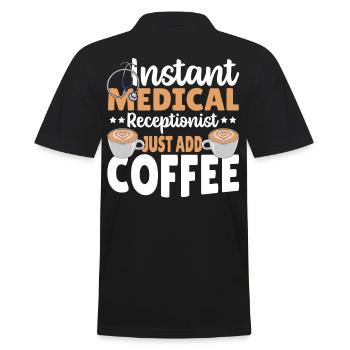 Réceptionniste médical instantané Il suffit d’ajouter du café - Polo Homme - noir - Dos - Kai (181cm)