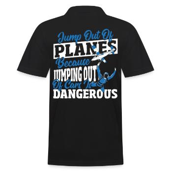 Jumping Out Of Cars Is Dangerous Skydiving - Männer Poloshirt - Schwarz - Hinten - Kai (181cm)
