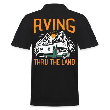 RVing Thru The Land RV Camping Caravan - Männer Poloshirt - Schwarz - Hinten - Kai (181cm)