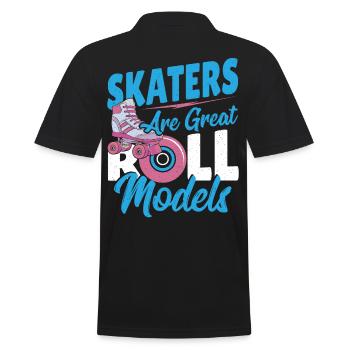 Skaters Are Great Roll Models Roller Skating - Men's Polo Shirt - black - Back - Kai (181cm)