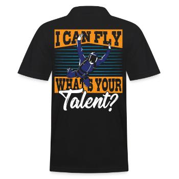 I Can Fly What's Your Talent? Skydiving - Männer Poloshirt - Schwarz - Hinten - Kai (181cm)