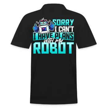 Sorry I Can't I Have Plans With My Robot Robotics - Men's Polo Shirt - black - Back - Kai (181cm)