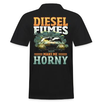 Les vapeurs de diesel me font exciter Mécanicien de voiture de garage - Polo Homme - noir - Dos - Kai (181cm)