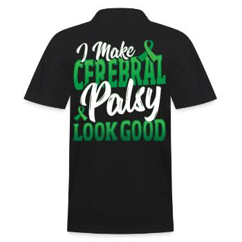 I Make Cerebral Palsy Look Good Cerebral Palsy - Männer Poloshirt - Schwarz - Hinten - Kai (181cm)