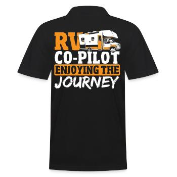 RV Co-Pilot Enjoying The Journey RV Camping - Männer Poloshirt - Schwarz - Hinten - Kai (181cm)