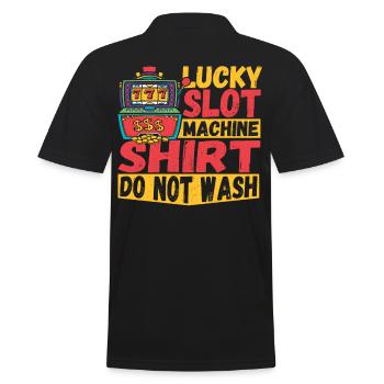 Lucky Slot Machine Shirt Do Not Wash Casino - Männer Poloshirt - Schwarz - Hinten - Kai (181cm)