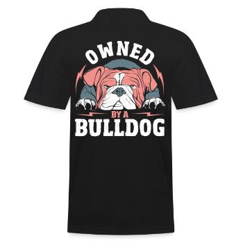 Owned By A Bulldog English Bulldogs - Men's Polo Shirt - black - Back - Kai (181cm)