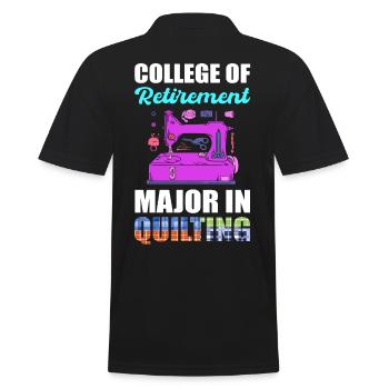 College Of Retirement Major In Quilting Quilter - Men's Polo Shirt - black - Back - Kai (181cm)