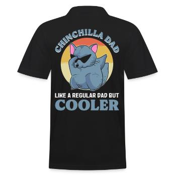 Chinchilla Dad Like A Regular Dad But Cooler - Men's Polo Shirt - black - Back - Kai (181cm)