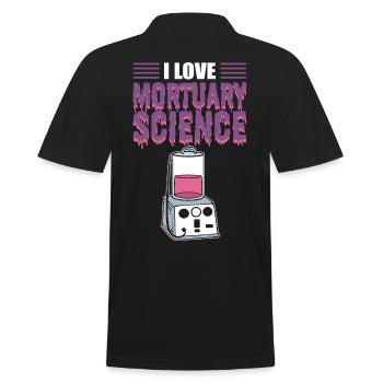 I Love Mortuary Science Mortician Funeral Director - Men's Polo Shirt - black - Back - Kai (181cm)