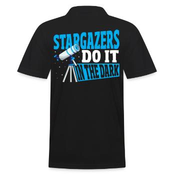 Stargazers Do It In The Dark Stargazing Astronomy - Men's Polo Shirt - black - Back - Kai (181cm)