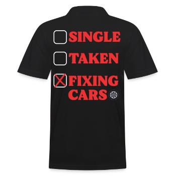 Single Taken Fixing Cars Garage Car Mechanic - Men's Polo Shirt - black - Back - Kai (181cm)